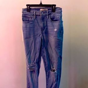 distressed levi strauss 721 high rise skinny jean